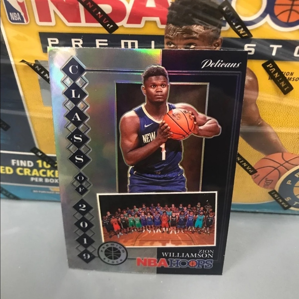 NBA Hoops Premium Stock Zion silver rookie